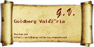 Goldberg Valéria névjegykártya